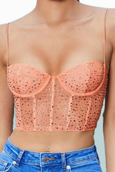 Tropical Dream Embellished Bustier Crop Top | Dress In Beauty